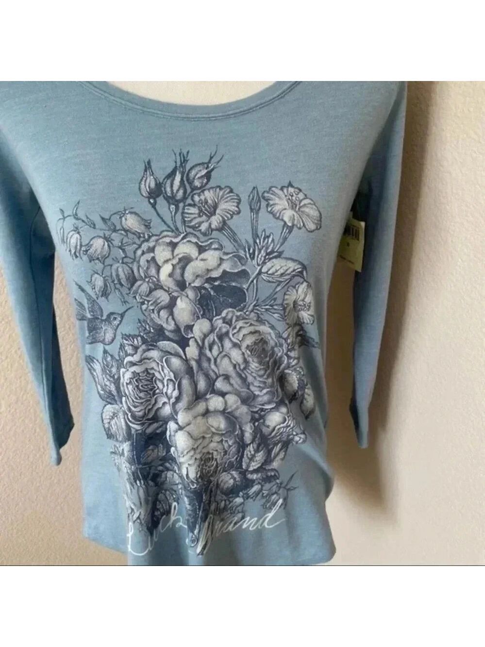 NWT Lucky Brand Blue Floral Tee Womens Size Small - Picture 8 of 15